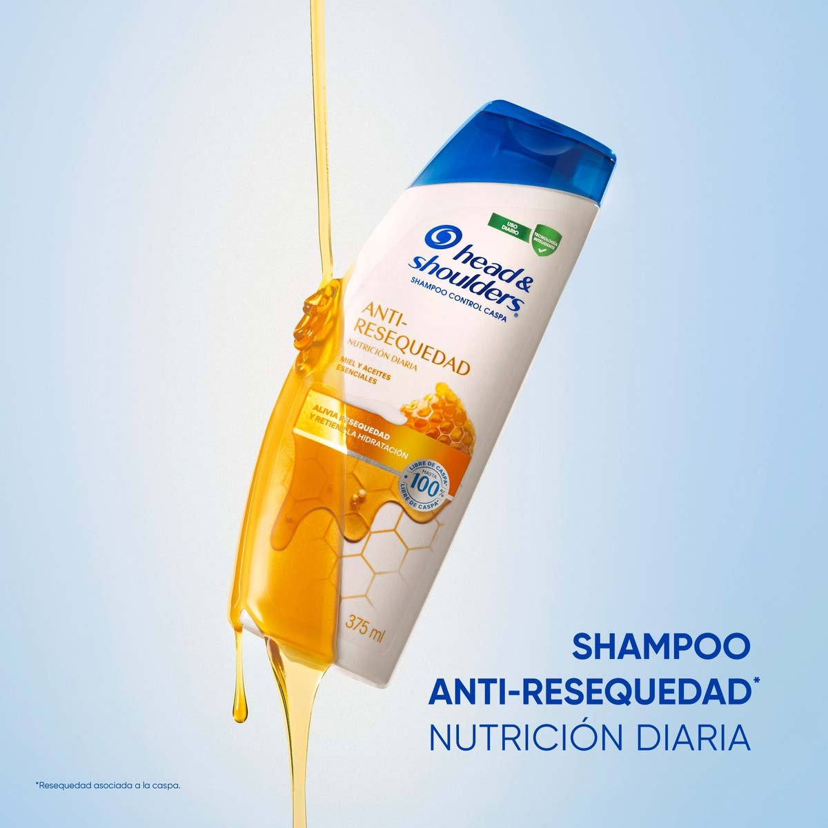 Head & Shoulders Shampoo S Anti-resequedad Nutrici&oacute;n Diaria, Miel Aceites Y Esenciales 375 Ml image number null