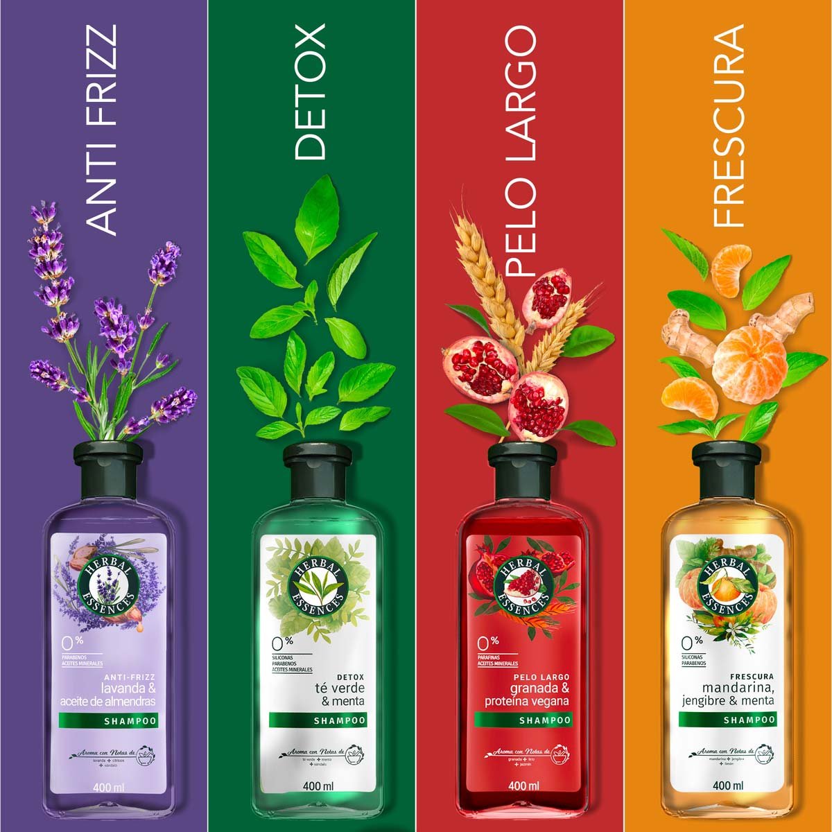 Herbal Essences Anti-frizz Lavanda & Aceite De Almendras Shampoo 400 Ml image number null