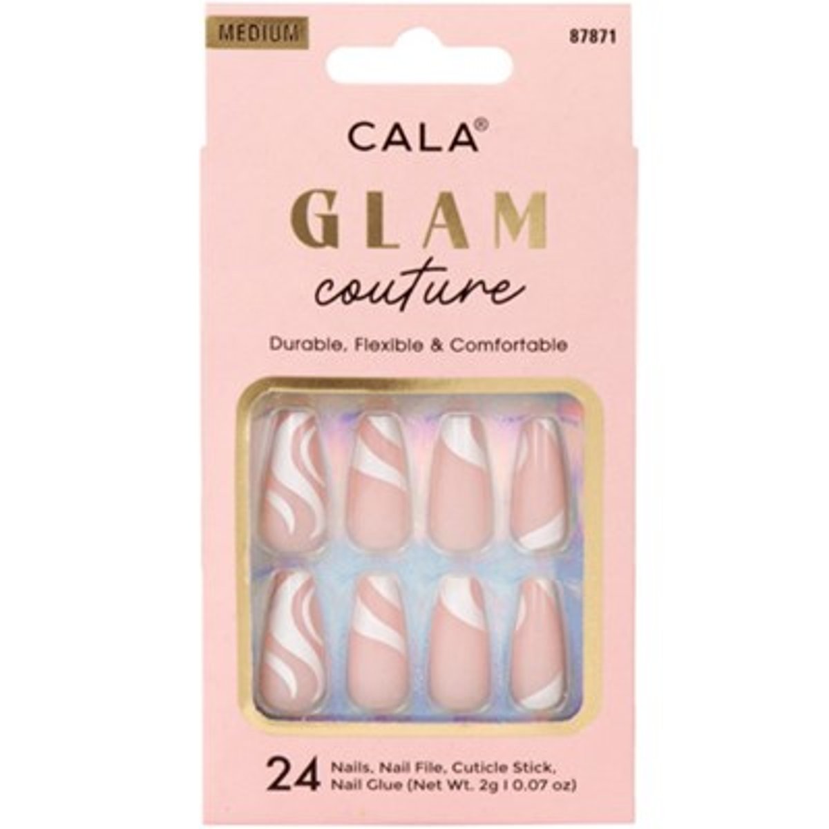 Cala Glam Couture U&ntilde;as Postizas Coffin Medias 24 Pcs Swirls image number null