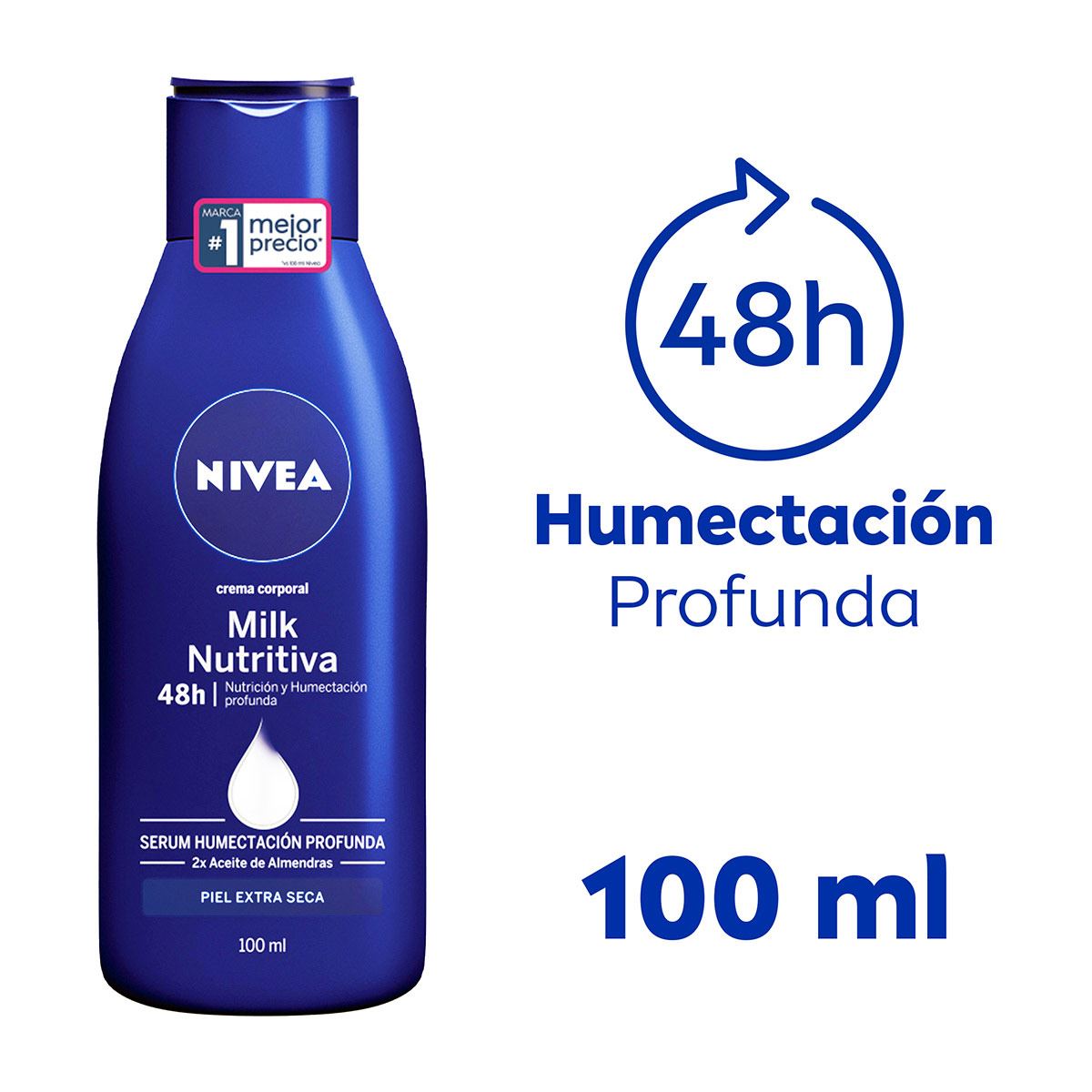 Nivea Crema Corporal Humectante Body Milk 48 Horas De Humectaci&oacute;n Profunda 100 Ml image number null
