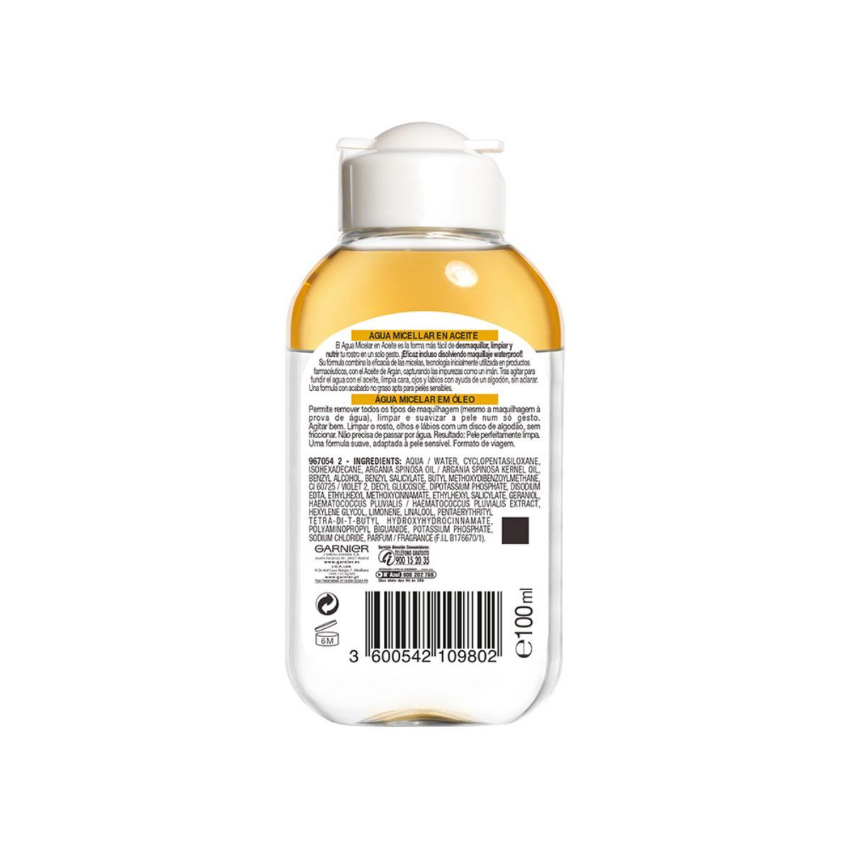 Garnier Skin Active Naturals Face Agua Micelar Desmaquillante Bifasica 100 Ml image number null