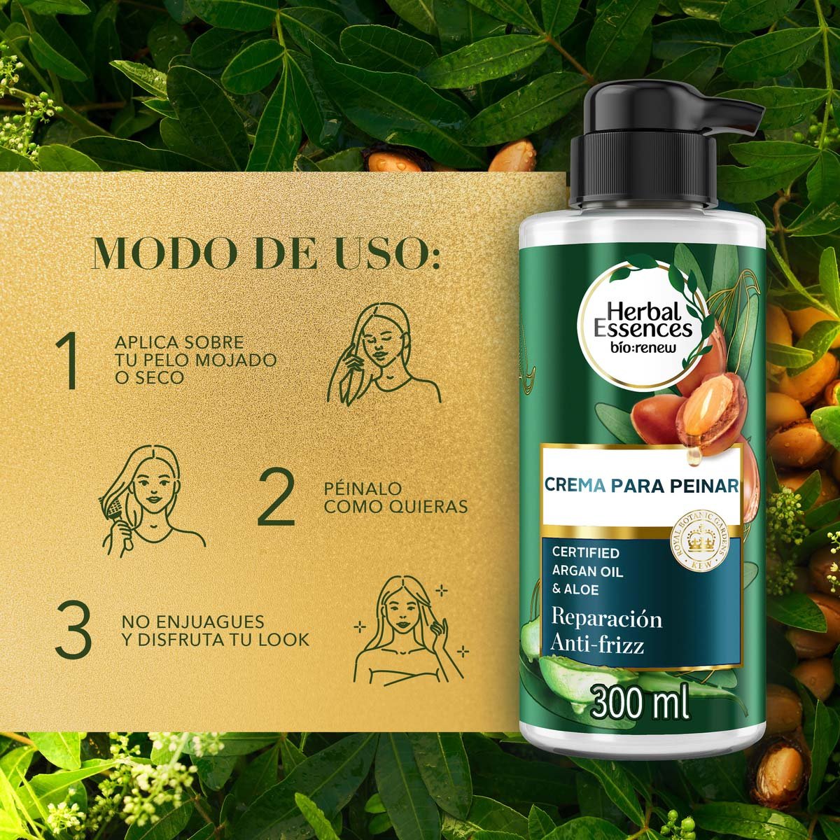 Herbal Essences B&iacute;o:renew Crema Para Peinar Argan Oil & Aloe 300 Ml image number null