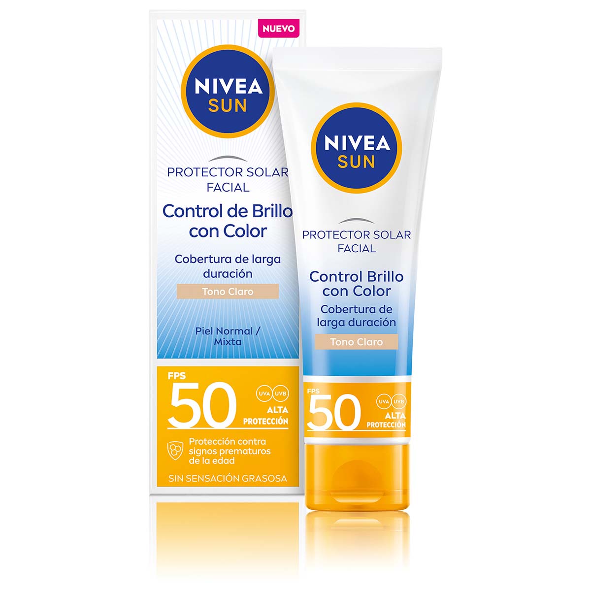 Nivea Protector Solar Facial Control Brillo Tono Claro 50ml image number null