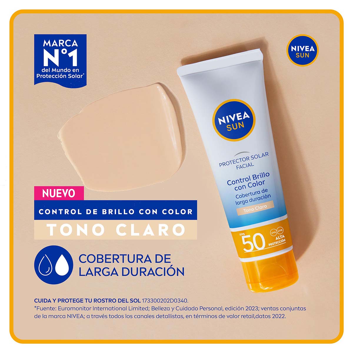 Nivea Protector Solar Facial Control Brillo Tono Claro 50ml image number null