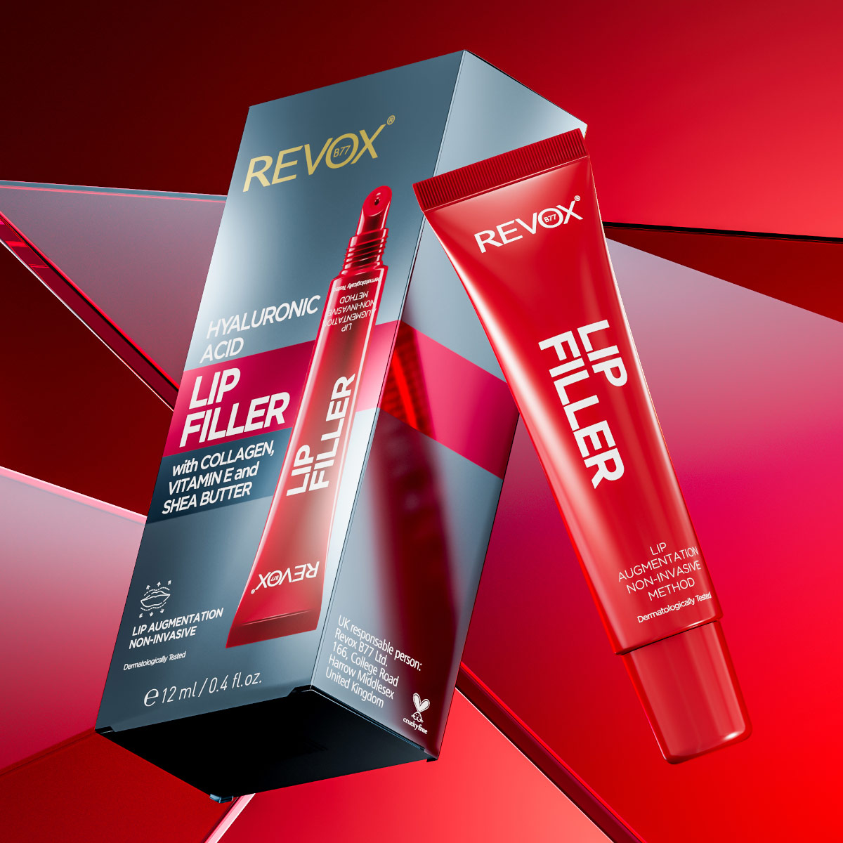 Revox B77 Lip Filler Relleno De Labios Con &Aacute;cido Hialur&oacute;nico Col&aacute;geno Vitamina E Y Manteca De Karit&eacute; 12 Ml image number null