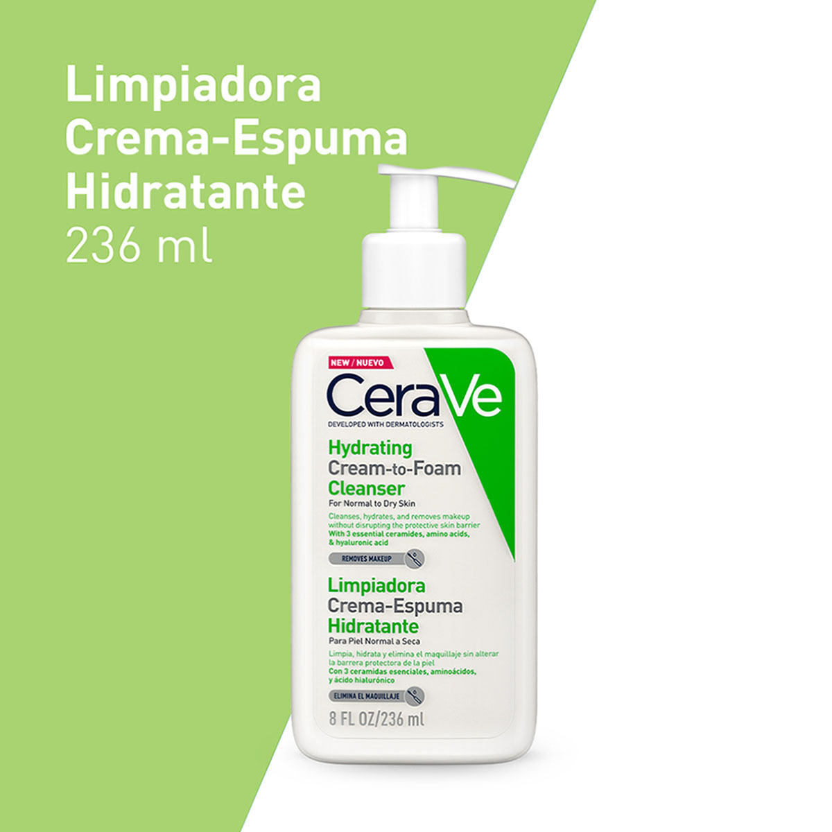 Cerave Limpiadora Crema-espuma Hidratante Para Rostro 236ml image number null