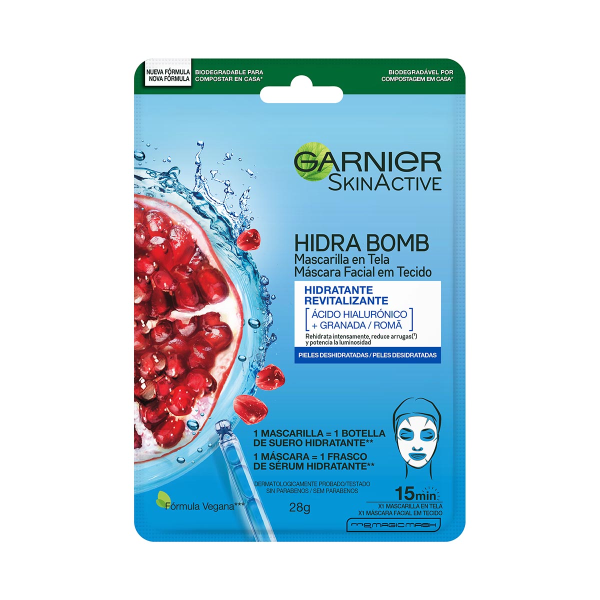 L'or&eacute;al Garnier Skin Active Hidra Bomb Mascarilla Facial Revitalizante Con Granada &Aacute;cido Hialur&oacute;nico De Origen Natural image number null