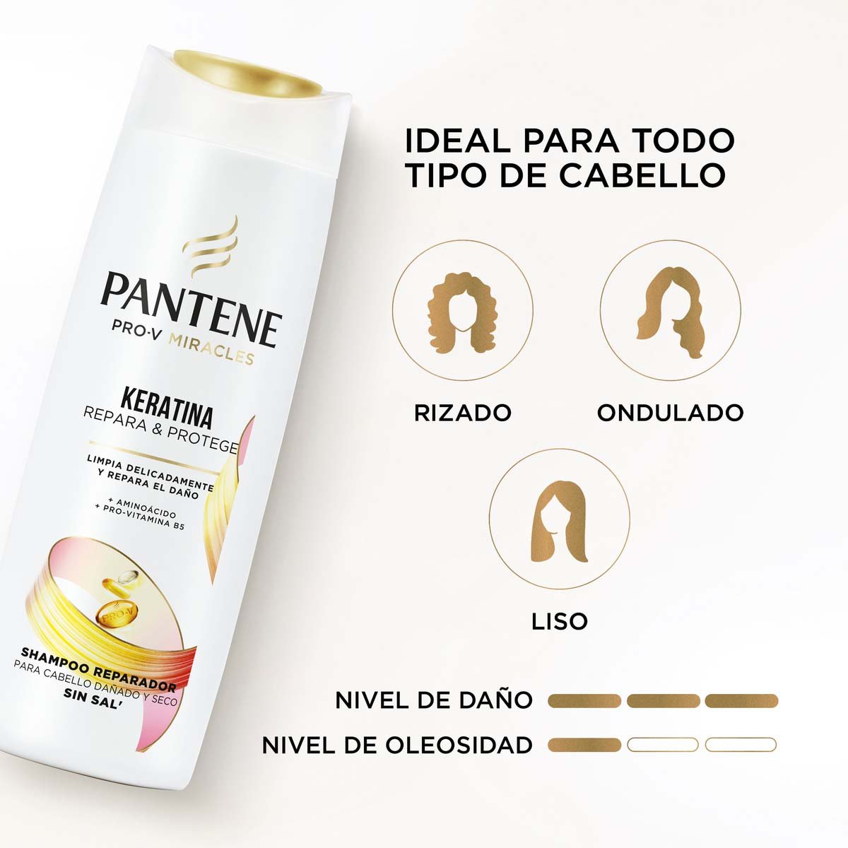 Pantene Pro-v Miracles Keratina Repara Y Protege Shampoo Reparador 300 Ml image number null