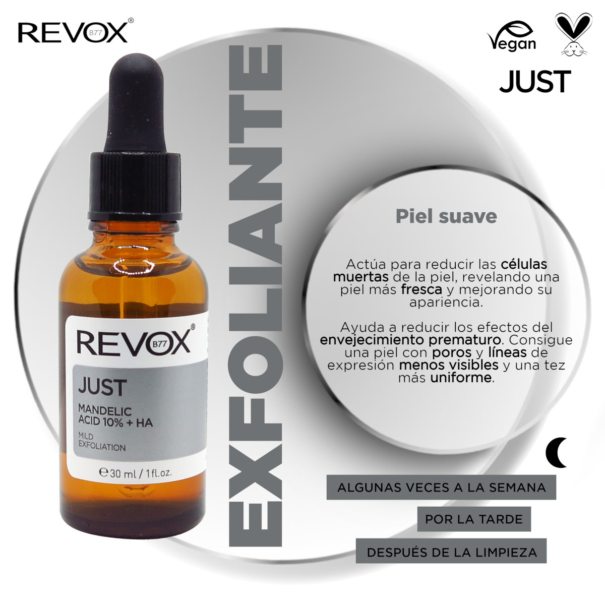 Revox B77 Just &Aacute;cido Mandelico 10% + &Aacute;cido Hialur&oacute;nico Exfoliaci&oacute;n Suave 30 Ml image number null