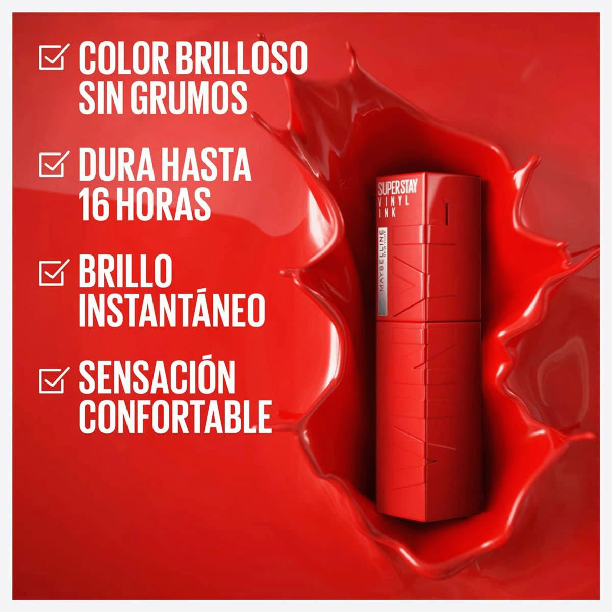 Maybelline Labial L&iacute;quido Super Stay Vinyl Ink Nudes Peppy image number null