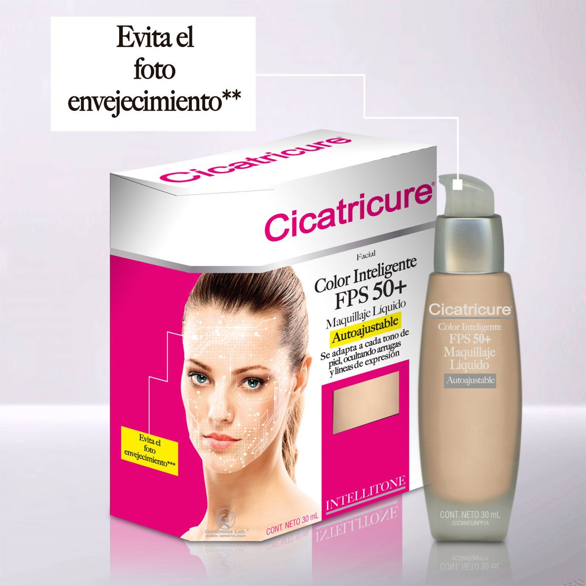 Cicatricure Maquillaje L&iacute;quido Color Inteligente Fps 50+ 30 Ml image number null