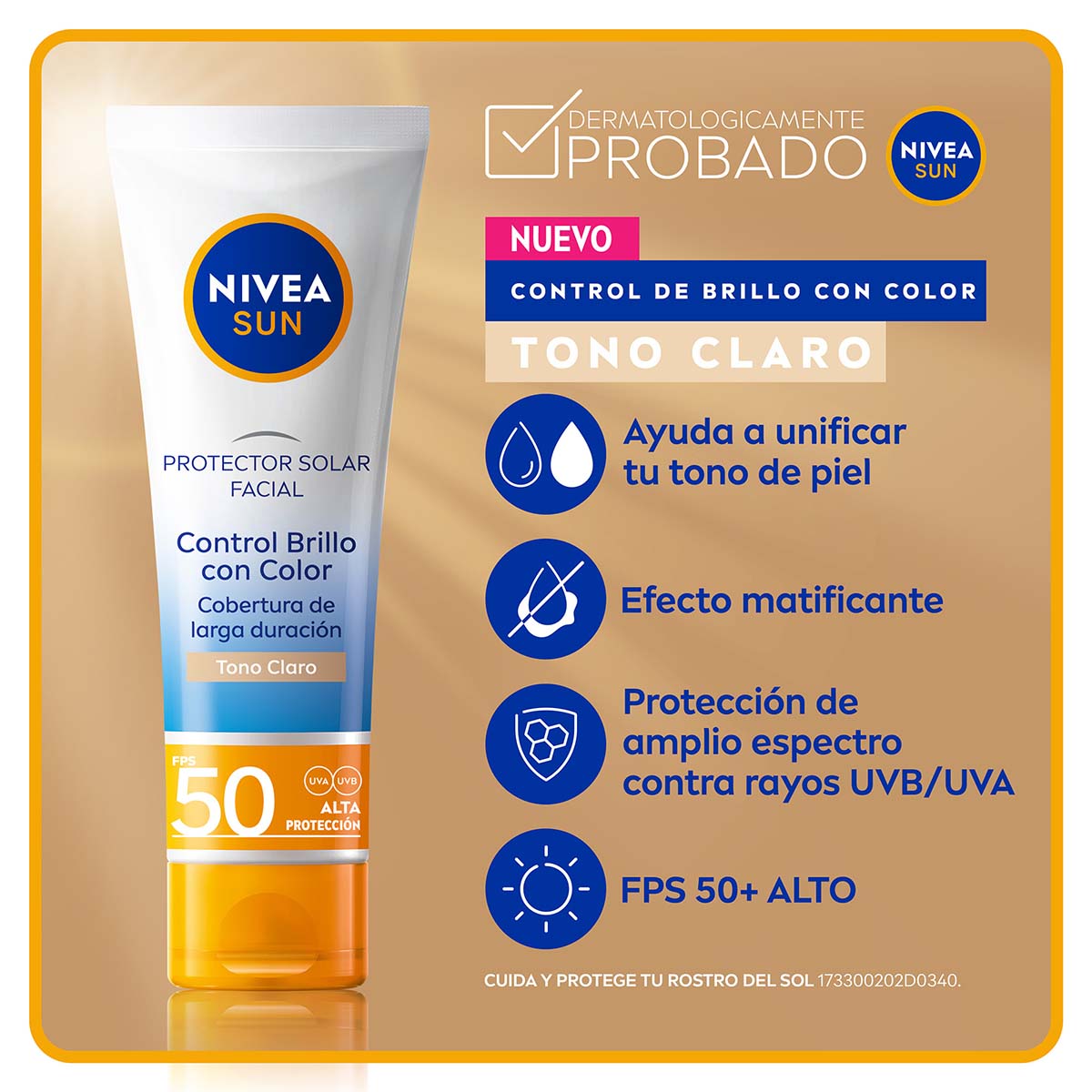 Nivea Protector Solar Facial Control Brillo Tono Claro 50ml image number null