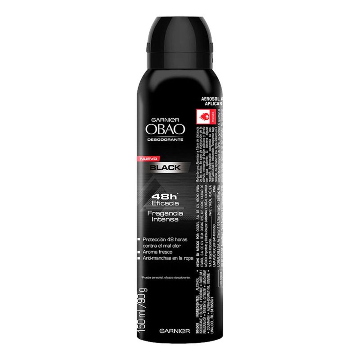 Obao Men Desodorante Aerosol Black 150ml image number null