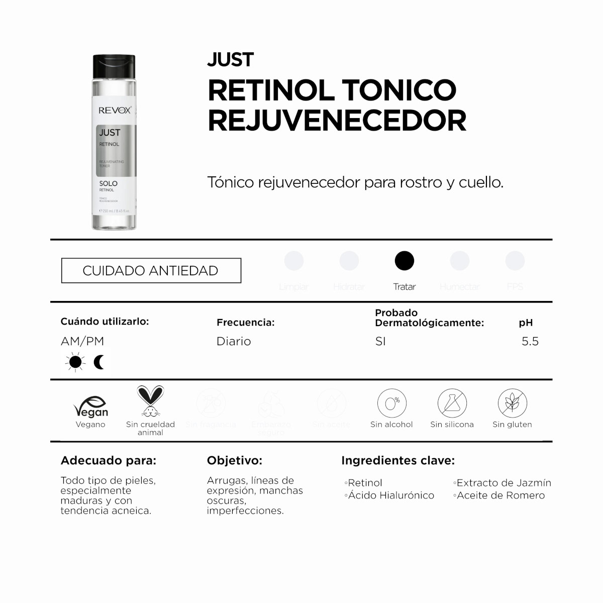 Revox B77 Just Retinol T&oacute;nico Rejuvenecedor 250 Ml image number null
