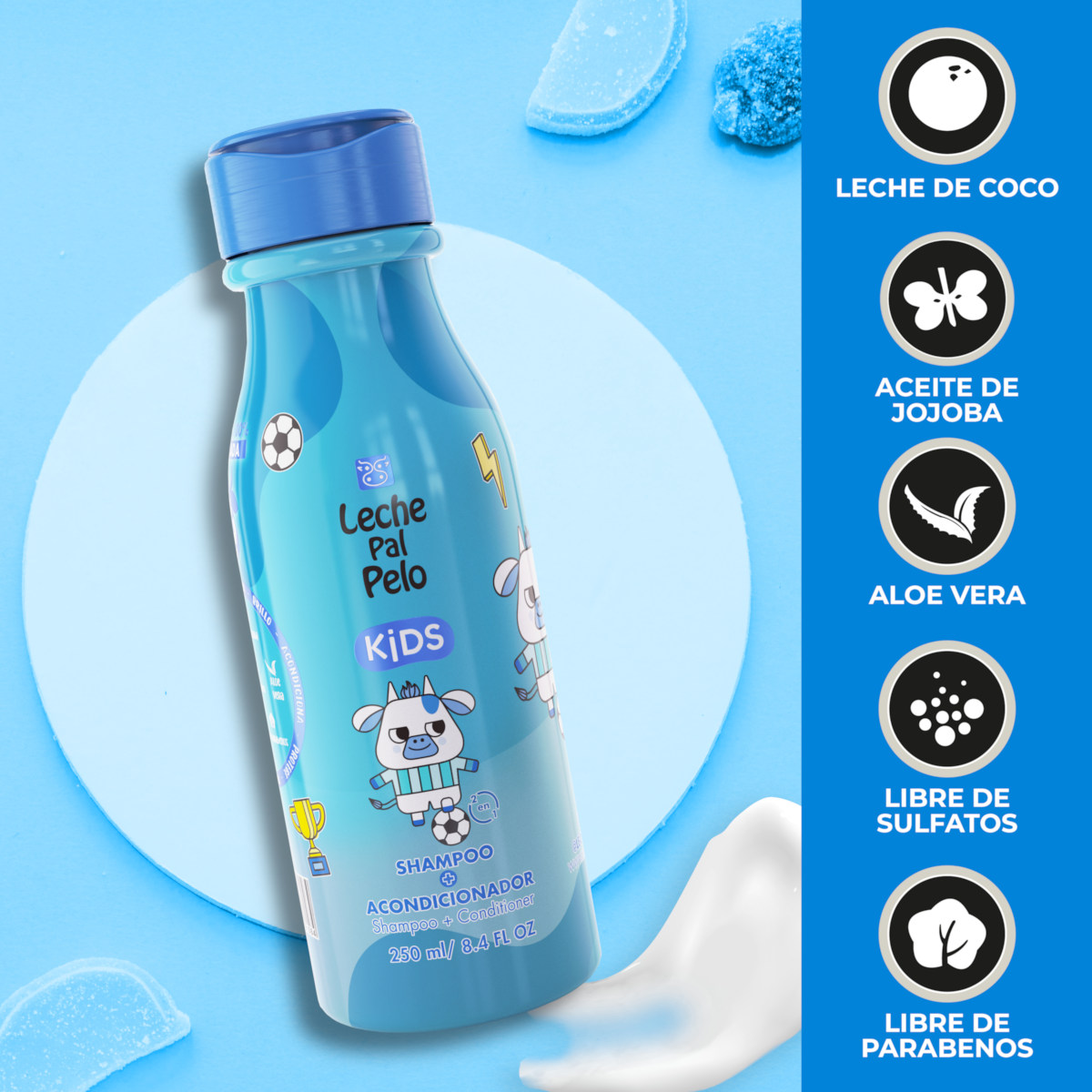 Leche Pal Pelo Kids Shampoo + Acondicionador 2 En 1 250 Ml image number null