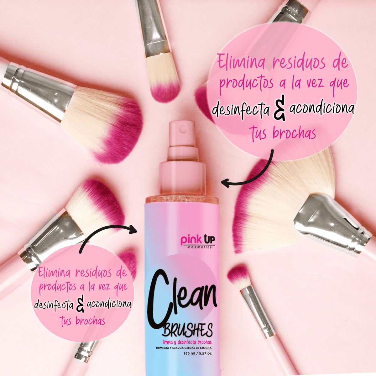 Pink Up Limpiador De Brochas 165 Ml image number null