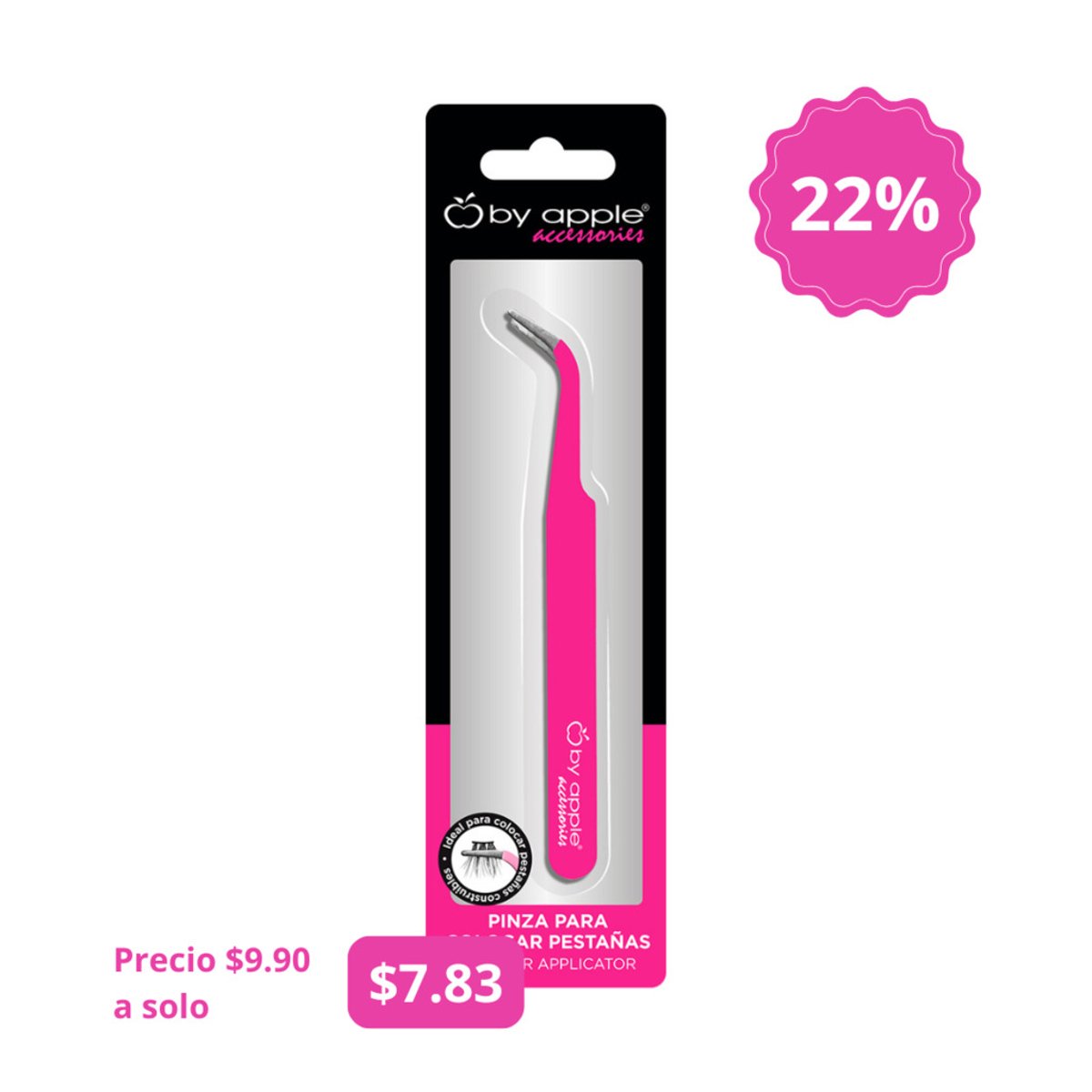 By Apple Aplicador Fino Para Pesta&ntilde;as Rosa 12 image number null