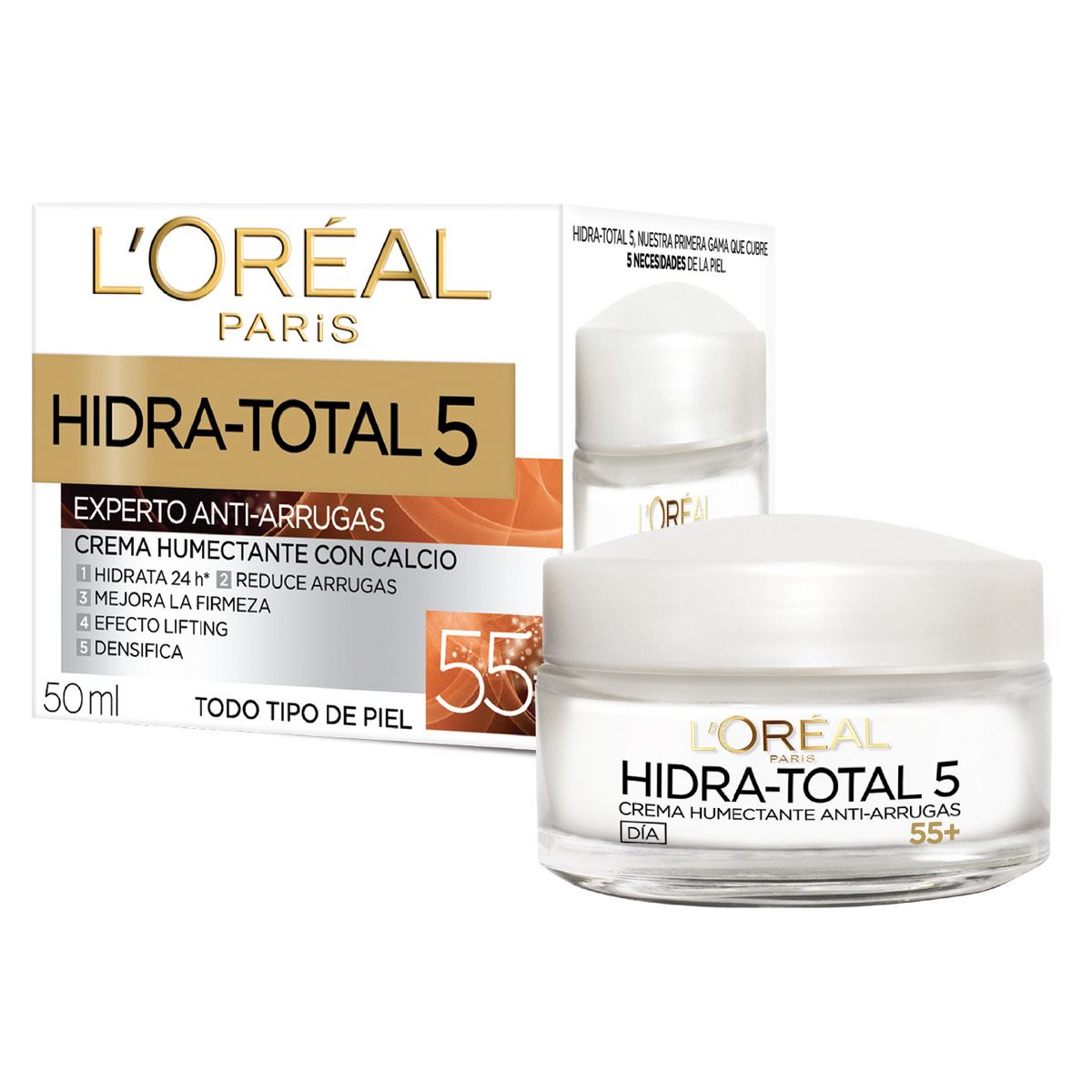 L'or&eacute;al Paris Crema Hidratante Antiarrugas 55+ Hidra Total5 50ml image number null