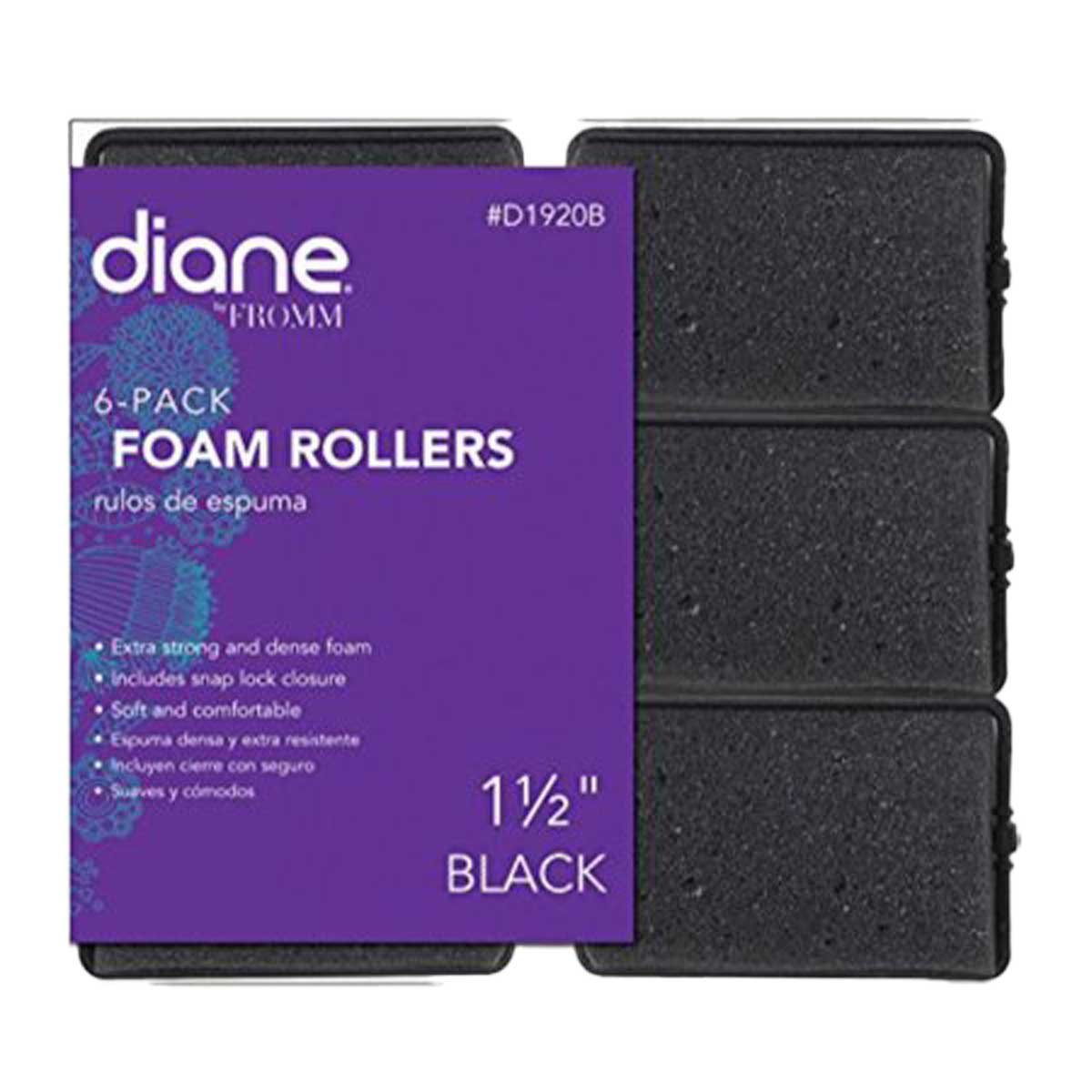 Diane Foam Roller 1.5" Negro Set 6 image number null