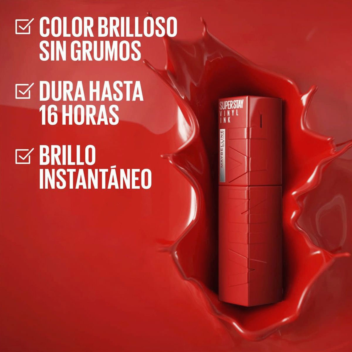 Maybelline Labial L&iacute;quido Brillante Vinyl Ink 16h Witty 40 image number null
