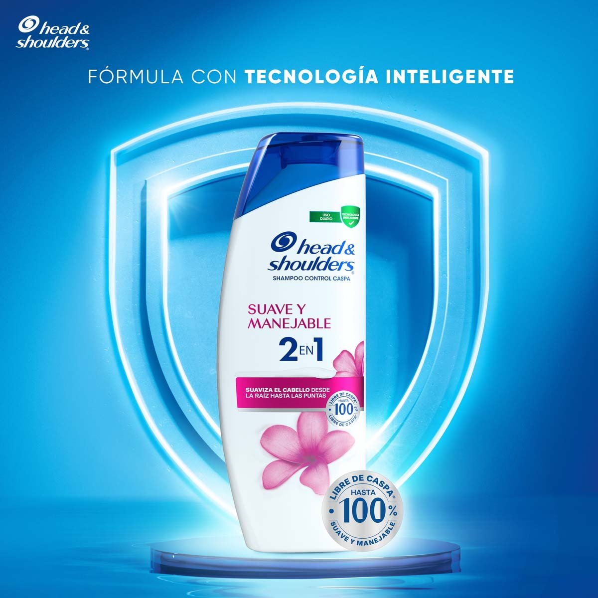 Head & Shoulders Shampoo 2 En 1 Suave Y Manejable 180ml image number null