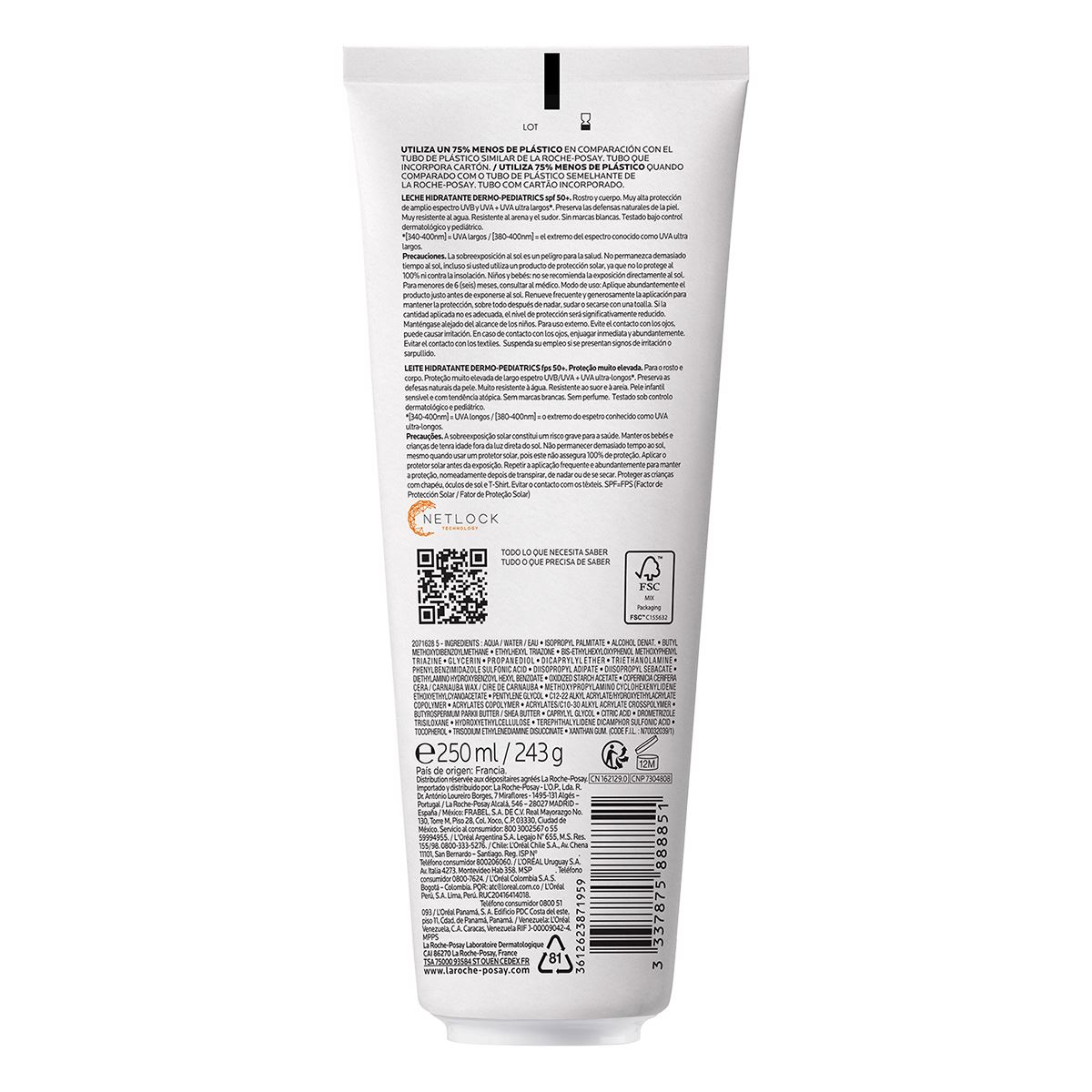 La Roche Posay Anthelios Uvmune 400 Leche Hidratante Fps50 Infantil 250 Ml image number null