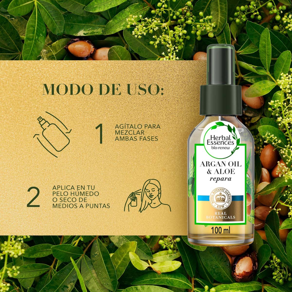 Herbal Essences Bio:renew Argan Oil & Aloe Mezcla De Aceite Para El Cabello 100 Ml image number null