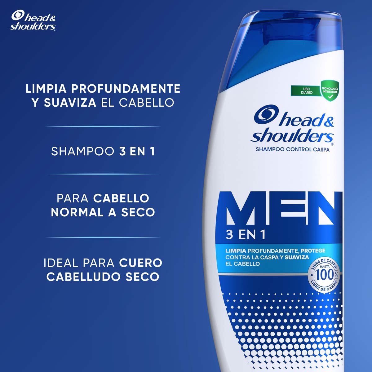Head & Shoulders S Men 3 En 1 Shampoo Control Caspa 375 Ml image number null