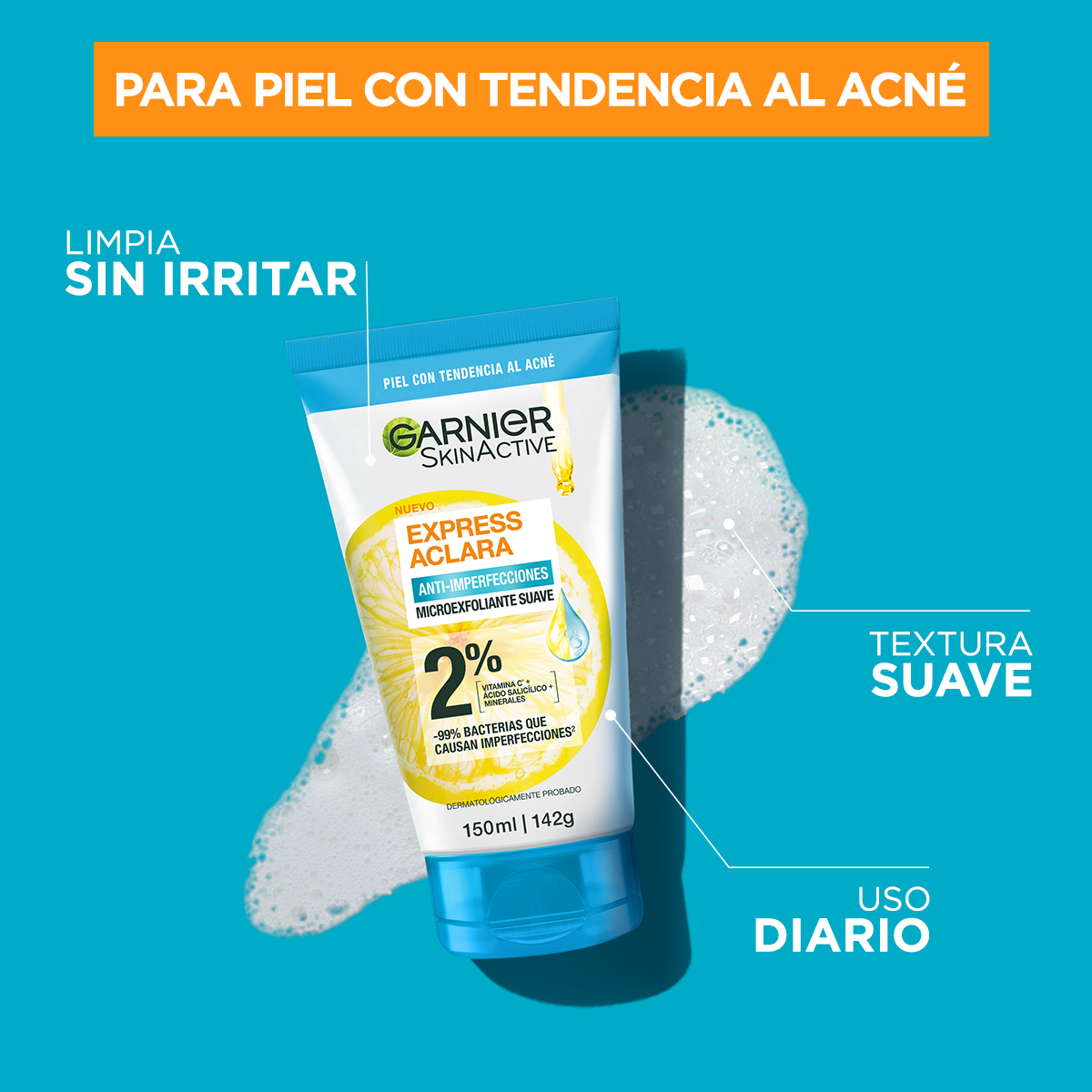 Garnier Skin Active Exfoliante Antiacn&eacute; 150 Ml image number null