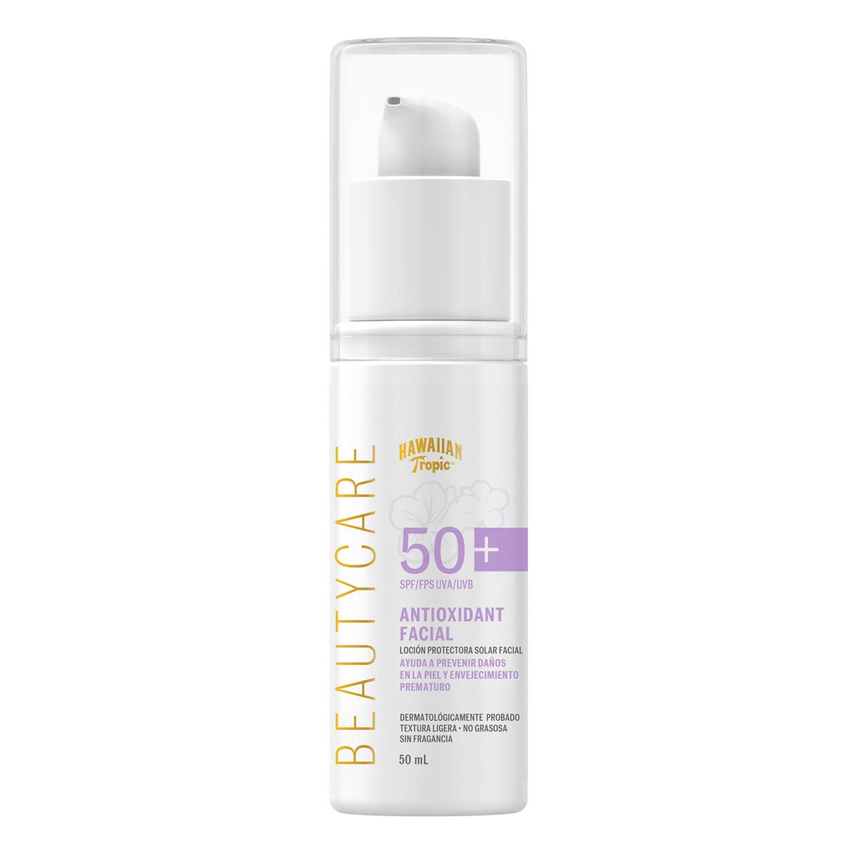 Protector Solar Facial Beautycare By Hawaiian Tropic Antioxidant Fps 50+ Loci&oacute;n 50ml image number null