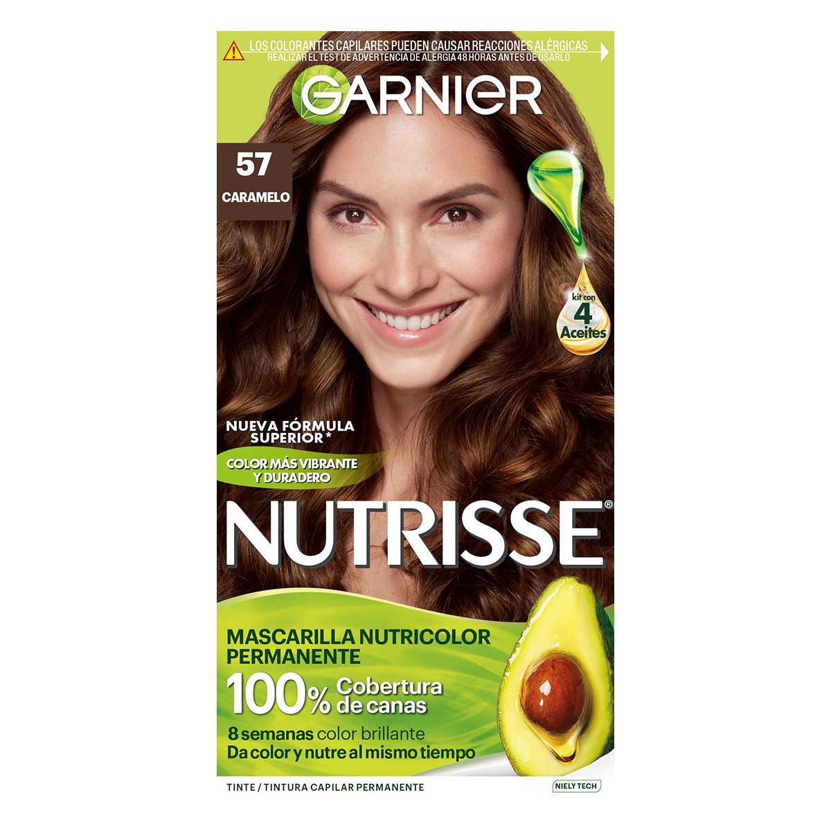 Nutrie Regular Tinte Capilar 57 Caramelo Casta&ntilde;o Claro Dorado Cao image number null