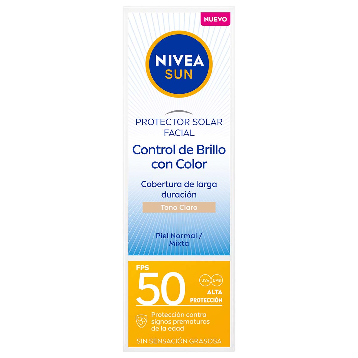 Nivea Protector Solar Facial Control Brillo Tono Claro 50ml image number null