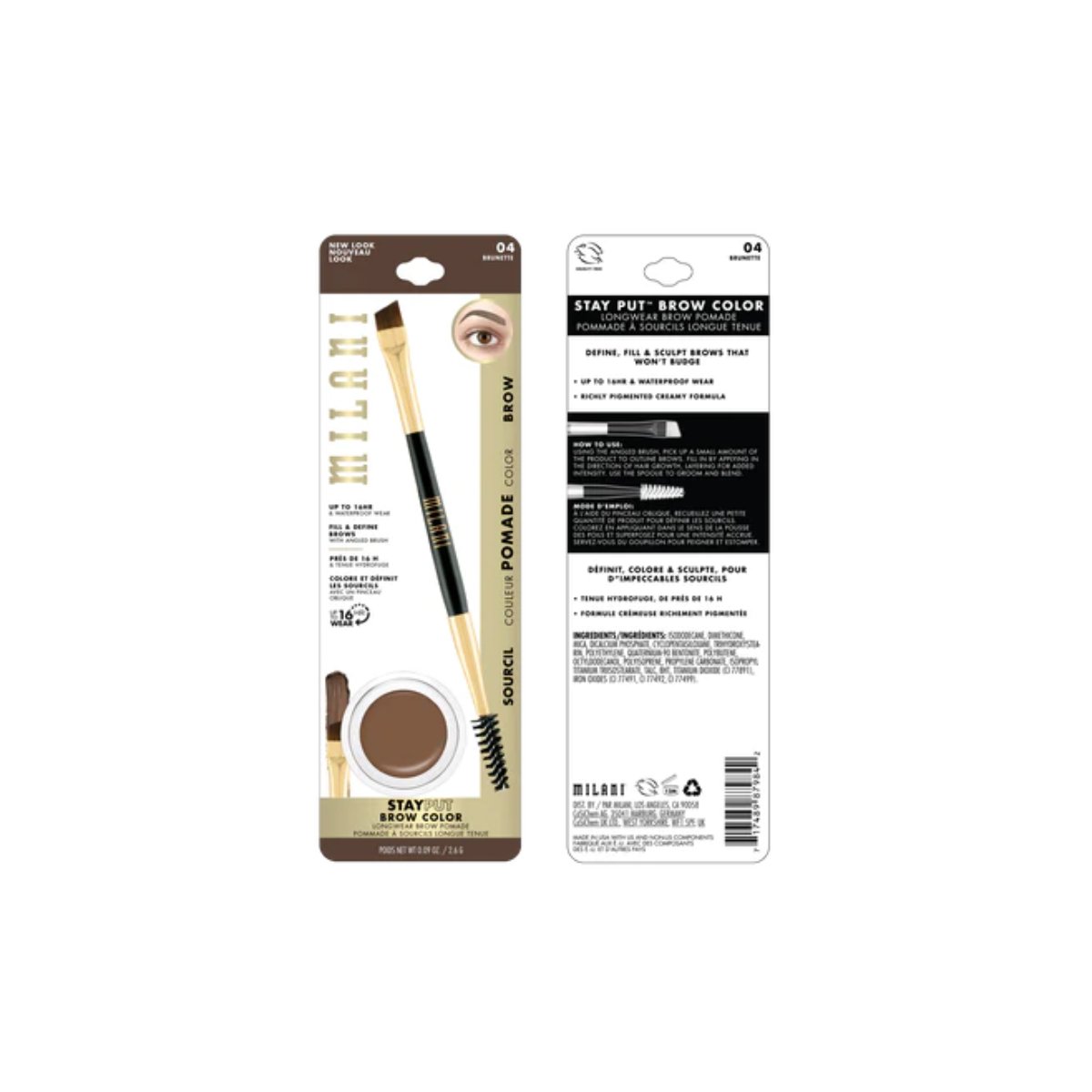 Milani Pomada Cejas Stay Put Brunette 16h Definici&oacute;n Natural image number null