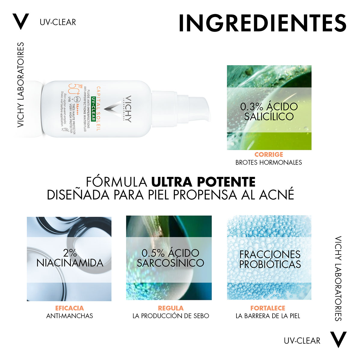 Vichy Protector Solar Anti Imperfecciones Uv Clear Fps 50+ image number null