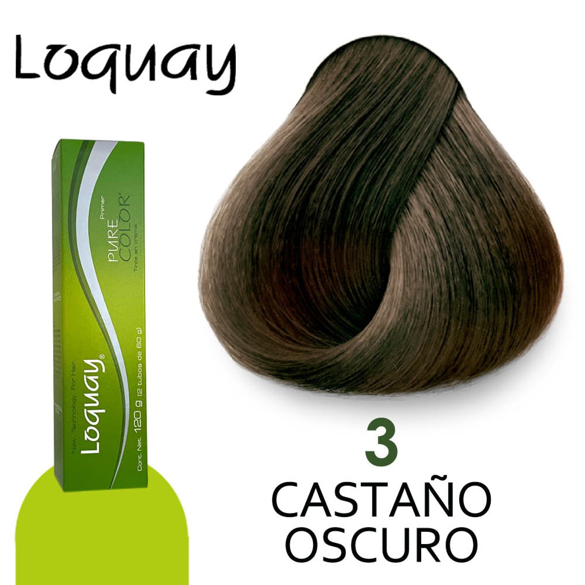 Loquay Pure Color Tinte Casta&ntilde;o Oscuro 312 image number null