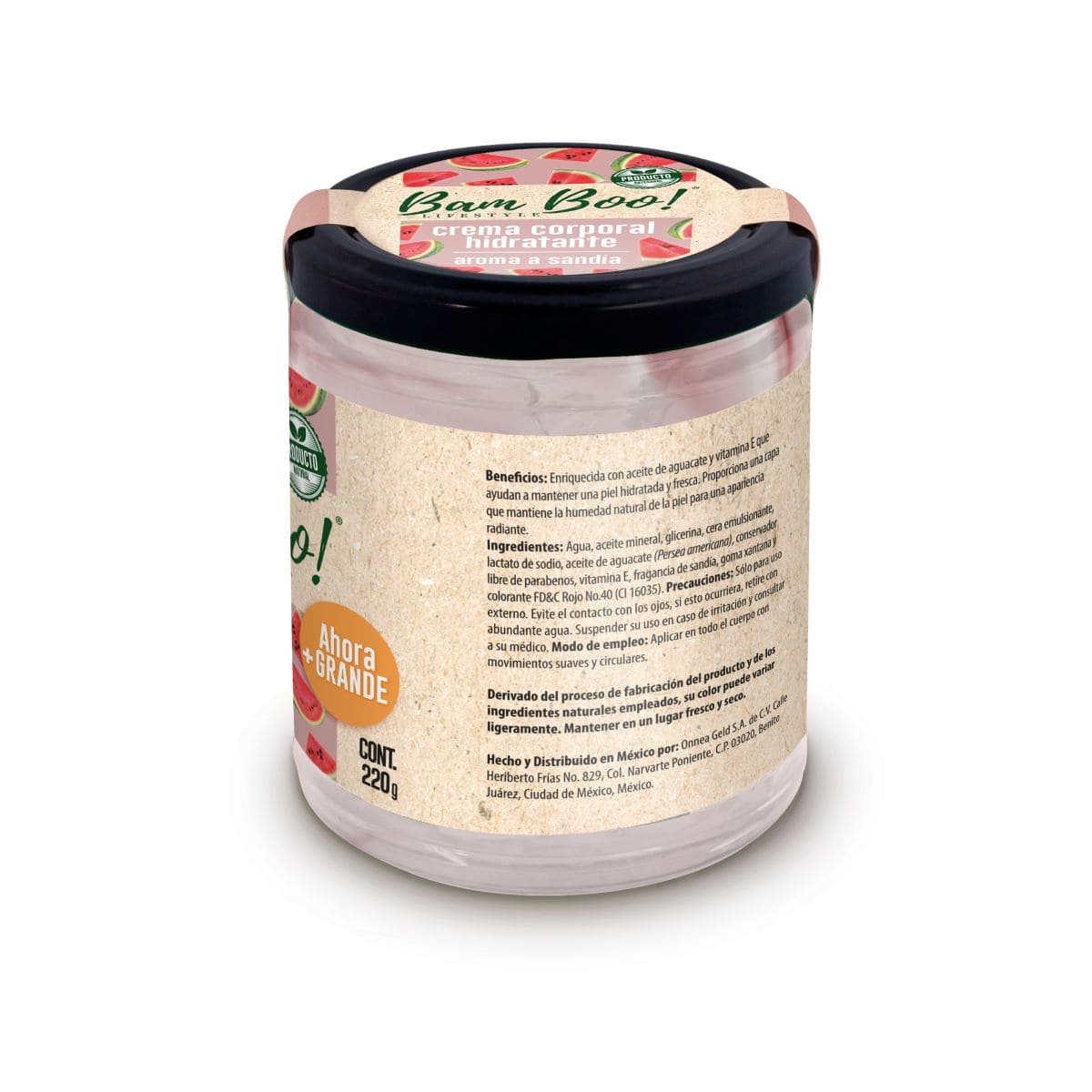 Crema Hidratante Aroma A Sand&iacute;a 220 Gr Bam Boo! Lifestyle image number null