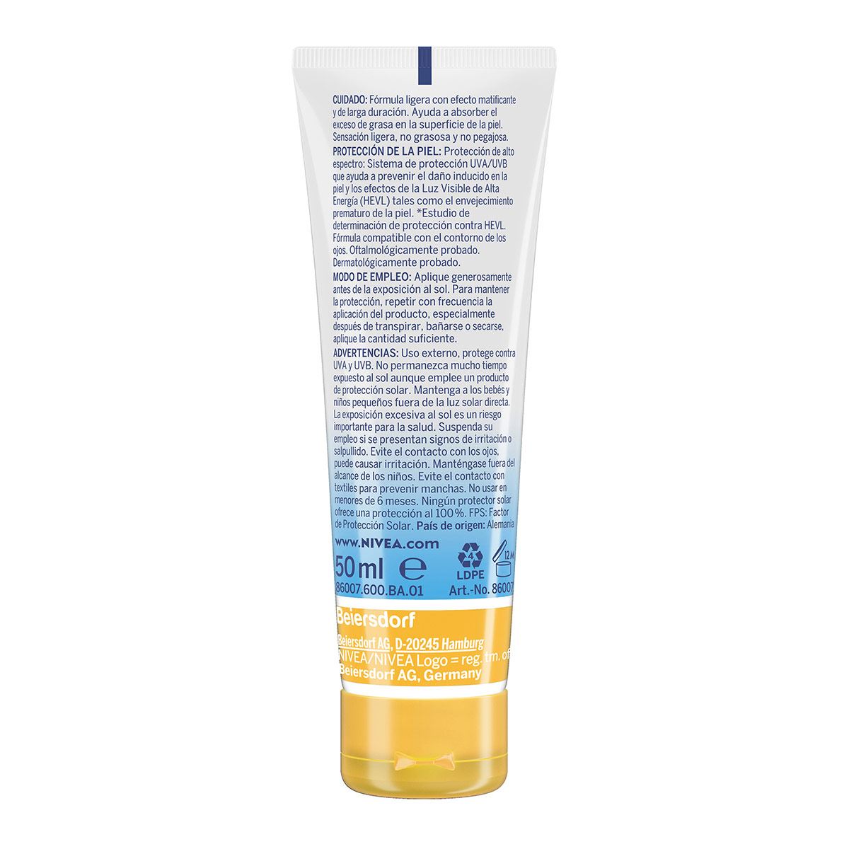Protector Solar Nivea Face Fps50 Control De Brillo image number null