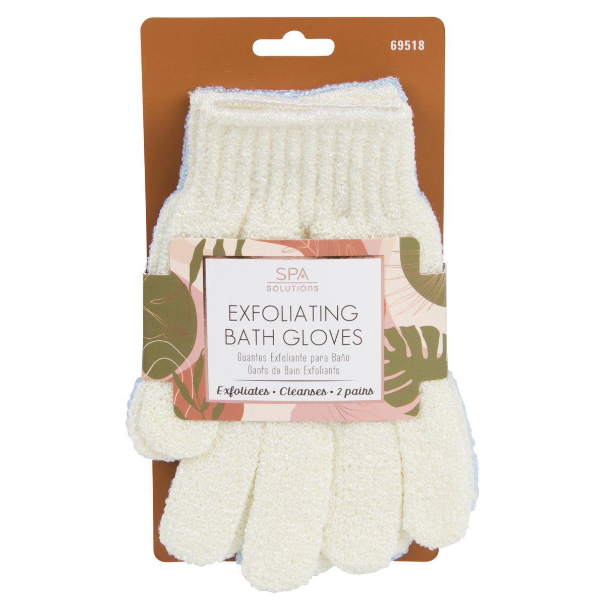 Cala Guantes Exfoliantes Ba&ntilde;o 2 Pares Azul Y Crema image number null