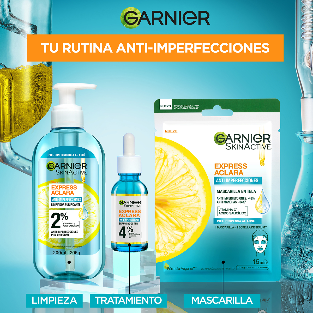 Garnier Skinactive Limpiador Purificante Antiacn&eacute; 200 Ml image number null