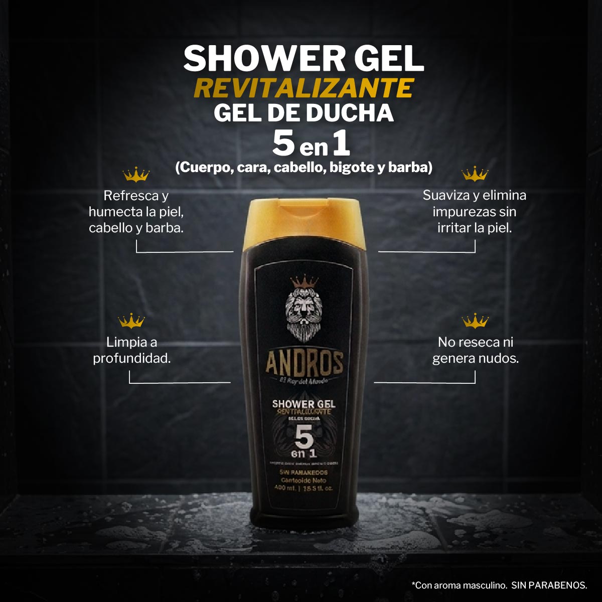 Shower Gel Revitalizante Andros 400 ml image number null