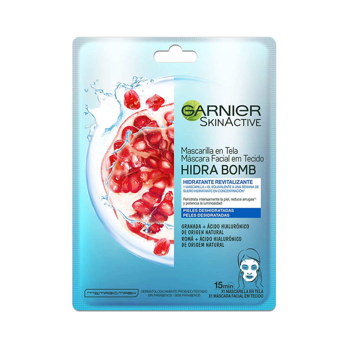 Garnier Skin Active Hidra Bomb Mascarilla Facial Revitalizante Con Granada &Aacute;cido Hialur&oacute;nico De Origen Natural image number null