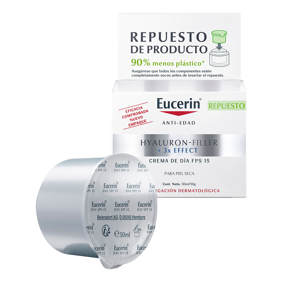 Eucerin Hyaluron Filler Crema D&iacute;a Fps15 Refill 50 Ml image number null