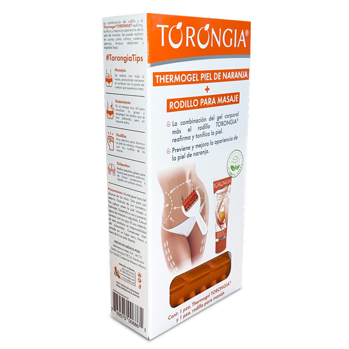Torongia Kit Thermogel Piel Naranja + Rodillo Masajeador image number null