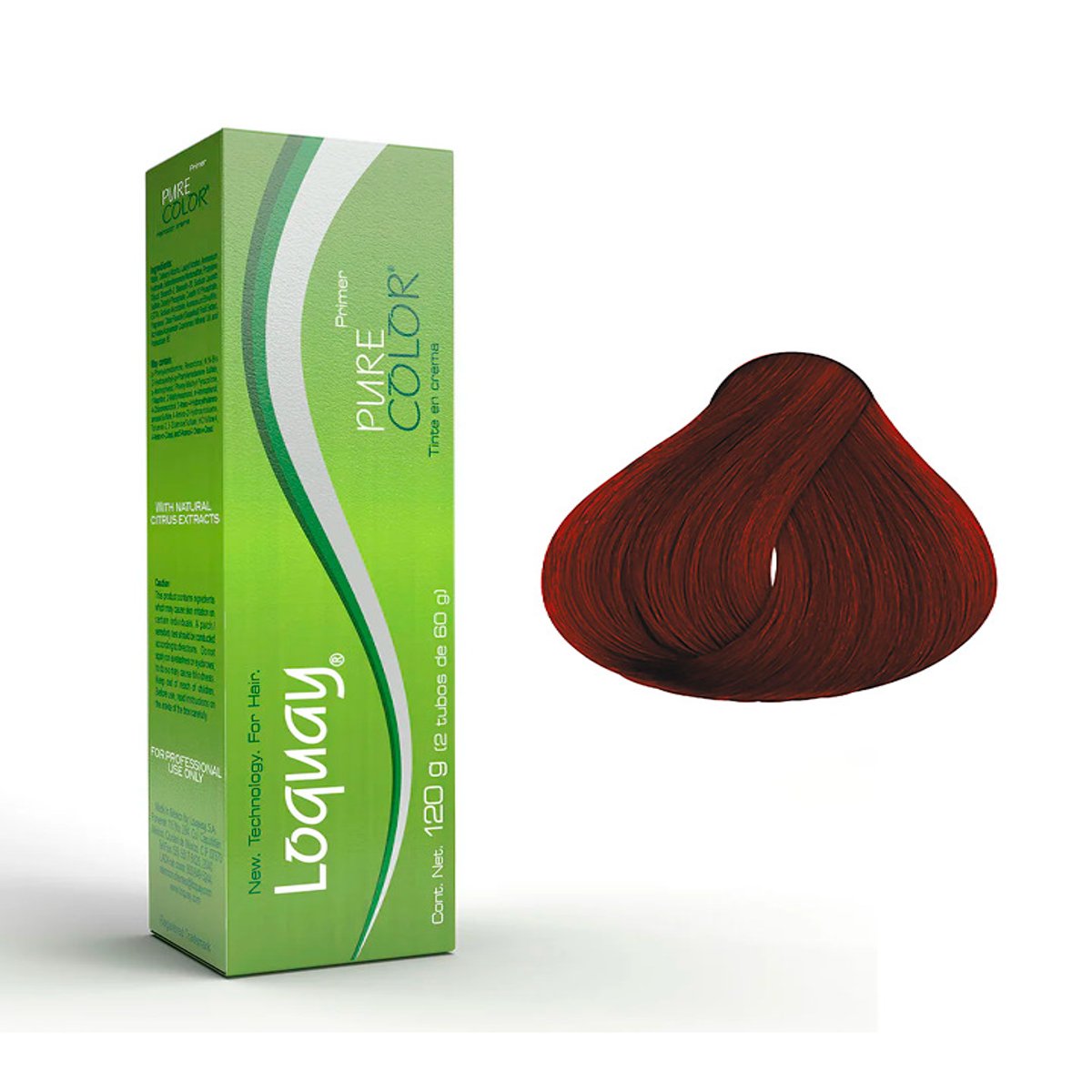 Loquay Pure Color Tinte 4.65 Casta&ntilde;o Rojizo Caoba 120ml image number null