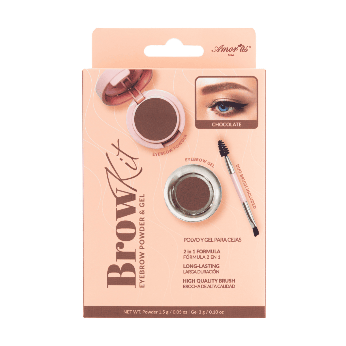 Amor Us Brow Kit Duo Para Ceja 01 Chocolate image number null