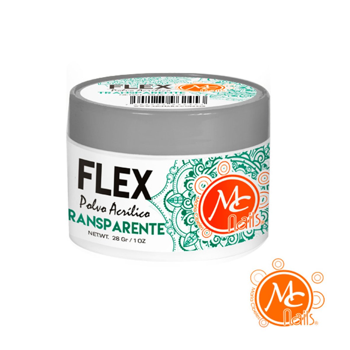 Mc Nails Polvo Acr&iacute;lico Transparente 1oz 28g Profesional image number null
