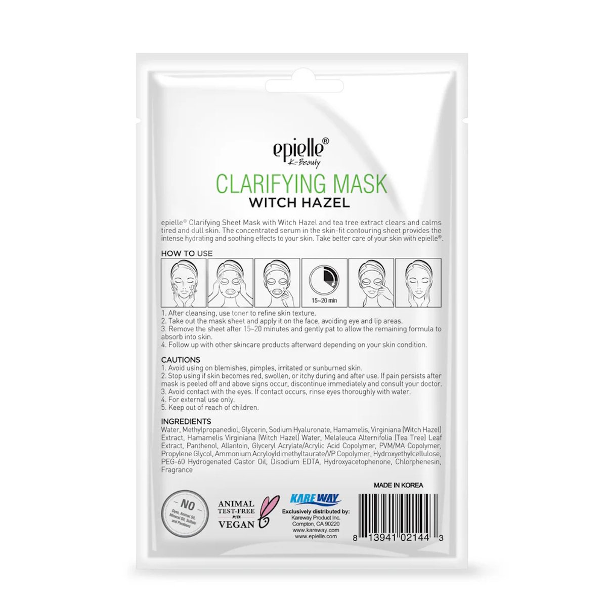 Kareway K-beauty Mascarilla Clarificante Con Hamamelis 1 Pieza image number null