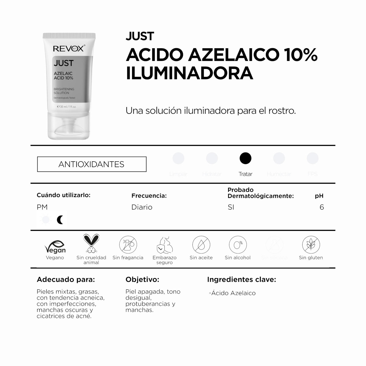 Revox B77 Just &Aacute;cido Azelaico 10% Soluci&oacute;n Iluminadora 30 Ml image number null