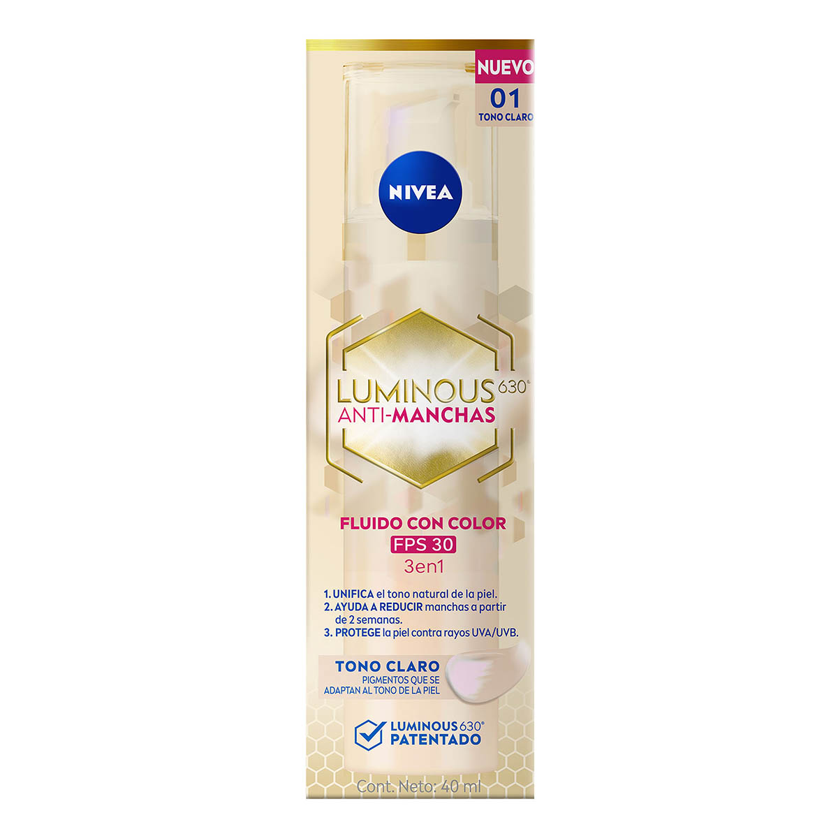 Nivea Luminous 630 Crema Fluido Anti Manchas Tono Claro 40ml image number null
