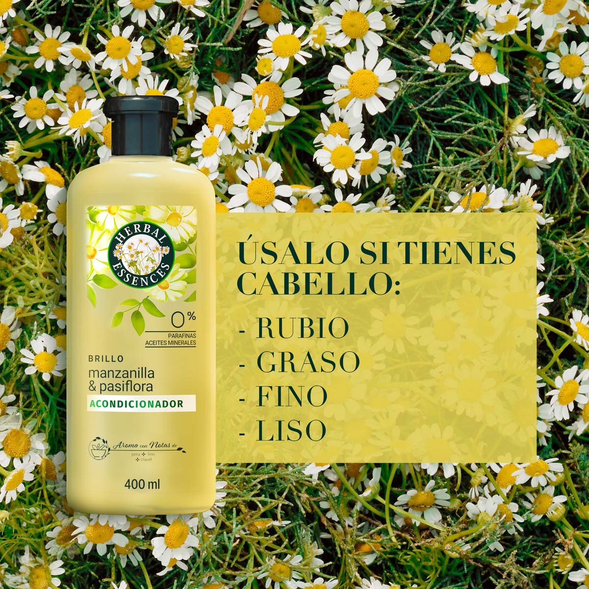 Herbal Essences Brillo Manzanilla & Pasiflora Acondicionador 400 Ml image number null